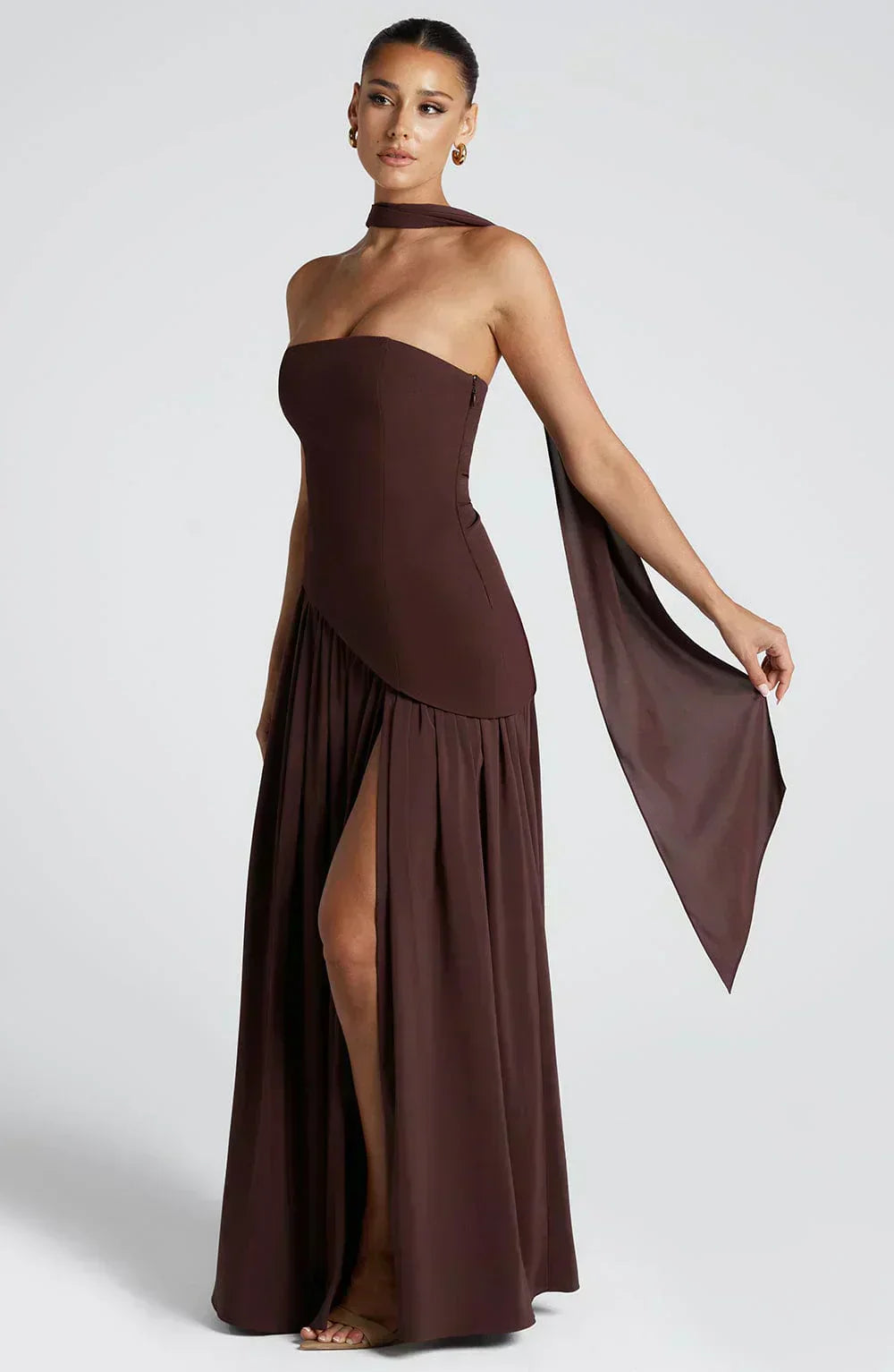 Asymmetric Maxi Wedding Guest Dress - stylish women's fashion apparel with premium quality, comfortable fit, and...